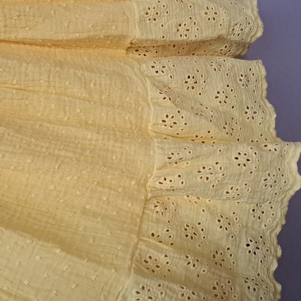 Rachel Zoe Boho Light Yellow Crochet Textured Dress Size 4T - Picture 5 of 8